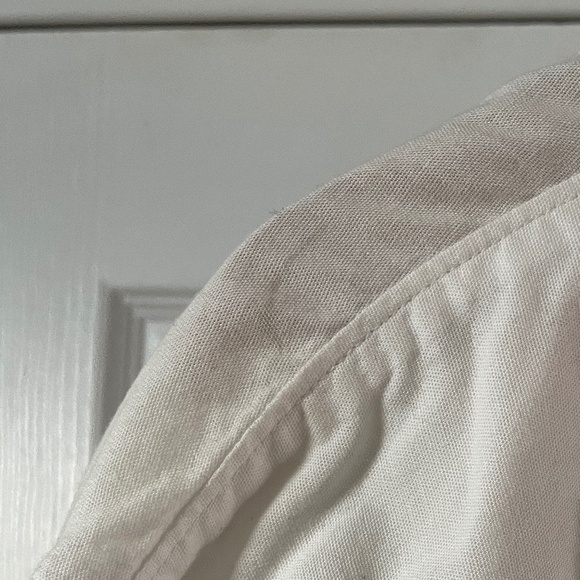 Denim Forum The Jane Shirt White Cotton Short Sleeve Button Shirt Aritzia Medium - Picture 7 of 7